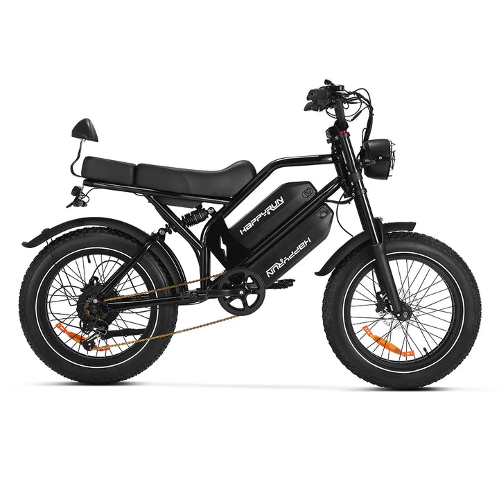 HappyRun G70 Full Suspension, Fat Tire,Two-Seater Fast E-Cargo Bike