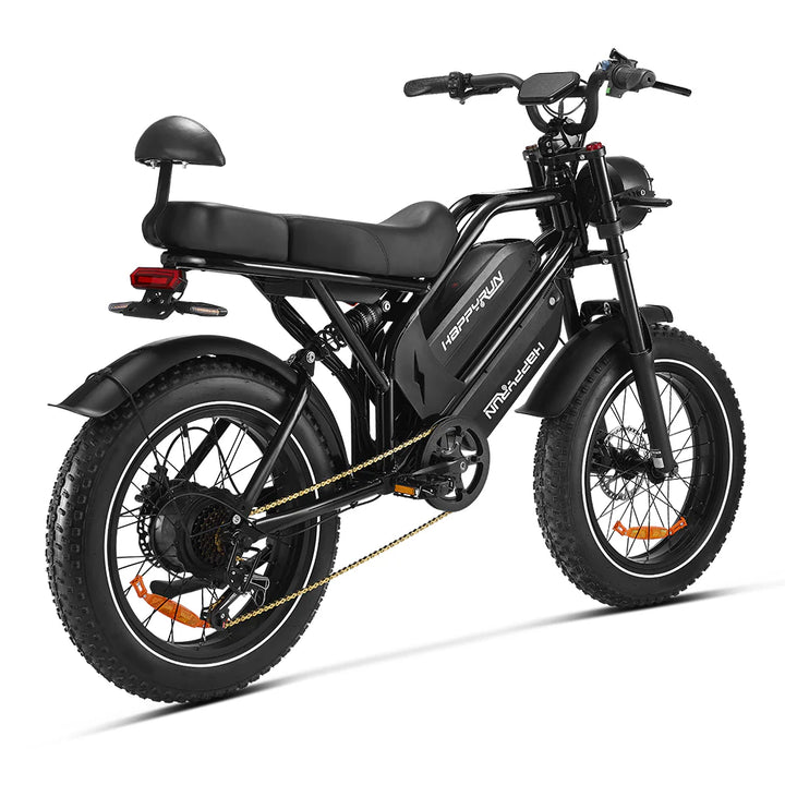 HappyRun G70 Full Suspension, Fat Tire,Two-Seater Fast E-Cargo Bike