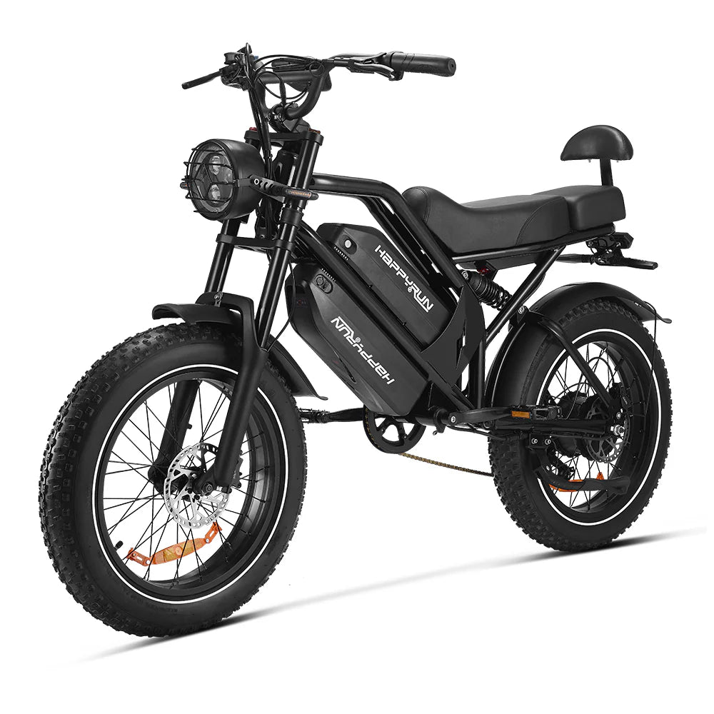 HappyRun G70 Full Suspension, Fat Tire,Two-Seater Fast E-Cargo Bike