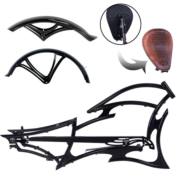 Tracer FM-RAIDER-7 26" Stretch Cruiser Bikes Steel Frame