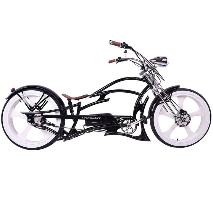 Tracer Raptor Pro DS 800W Stretch Cruiser, Chopper Fat Tire Electric Bike