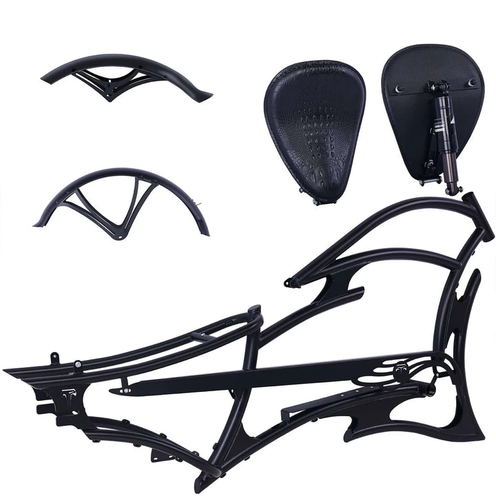 Tracer FM-RAPTOR Ebike Frame 26inch Stretch Chopper for Single Speed/7 Speed