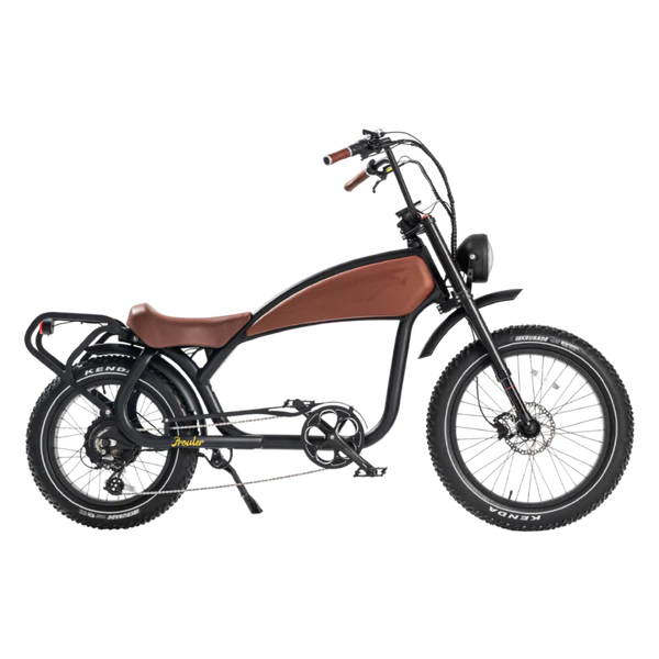REVI BIKES|Prowler 52V 1000W Motor, Vintage Cafe Racer Electric Fat Tire Bike