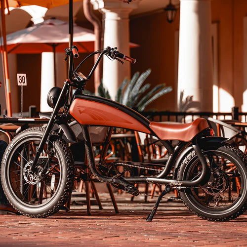REVI BIKES|Prowler 52V 1000W Motor, Vintage Cafe Racer Electric Fat Tire Bike