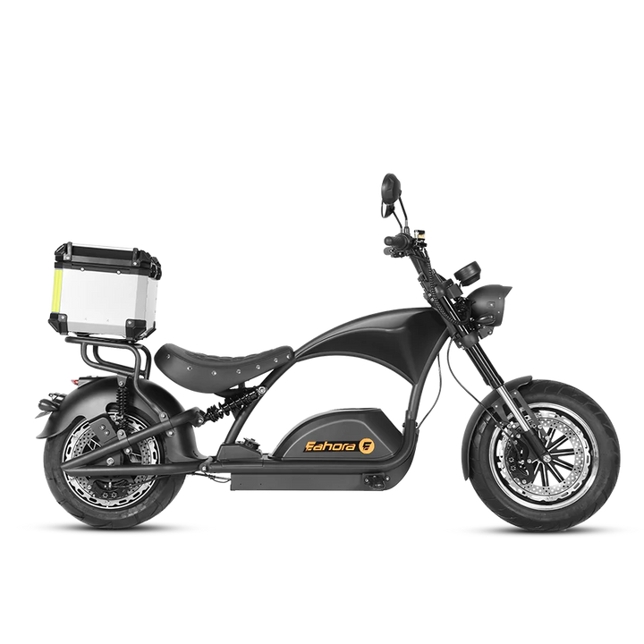 Eahora| Knight M1PS Two Seat +Tailbox Harley-Style 50MPH E-Moped Scooter