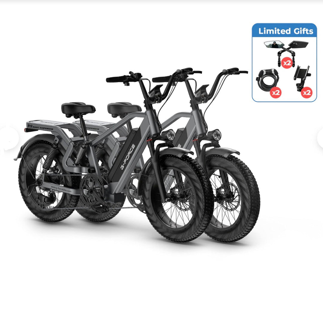 2* G-FORCE RS Premium All-Terrain Fat Tire E-Bike Combo G-Force All-Terrain Electric Bikes 15.6AH + 15.6AH 1