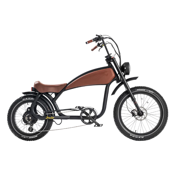 REVI BIKES|Prowler 52V 1000W Motor, Vintage Cafe Racer Electric Fat Tire Bike