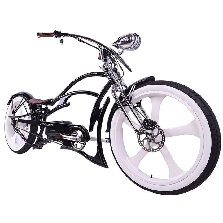Tracer Raptor Pro DS 800W Stretch Cruiser, Chopper Fat Tire Electric Bike