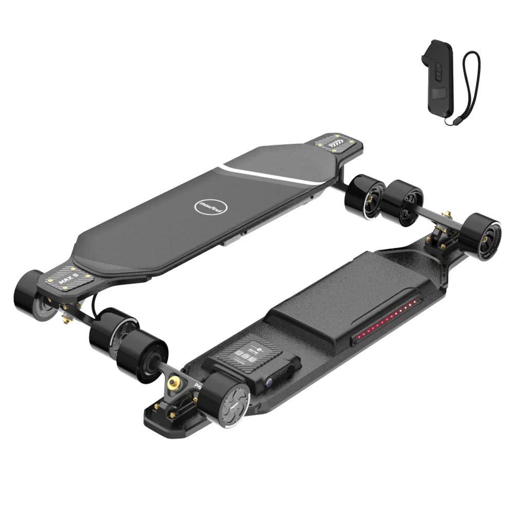 MAXFIND MAX5S| 24 MPH, 15 Mile Range, Dual 650W Motors E-Skateboard