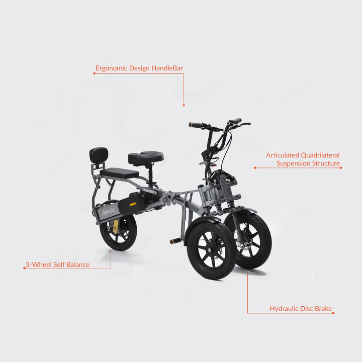 Afreda S8 Stable 3-Wheel Foldable Electric Scooter with App Control