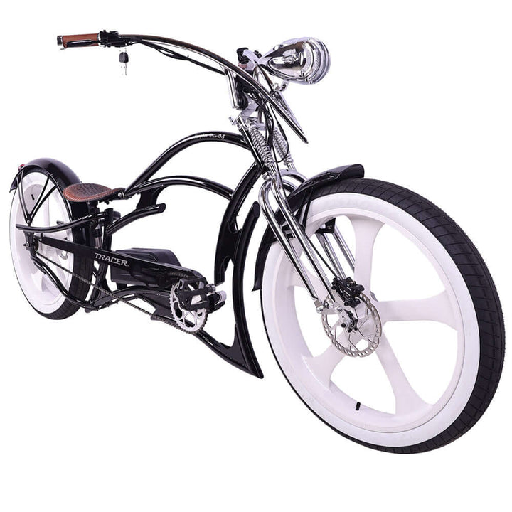 Tracer Raptor Pro DS 800W Stretch Cruiser, Chopper Fat Tire Electric Bike