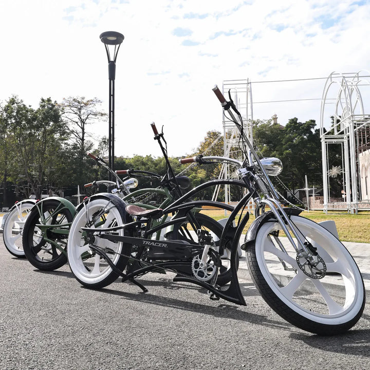 Tracer Raptor Pro DS 800W Stretch Cruiser, Chopper Fat Tire Electric Bike