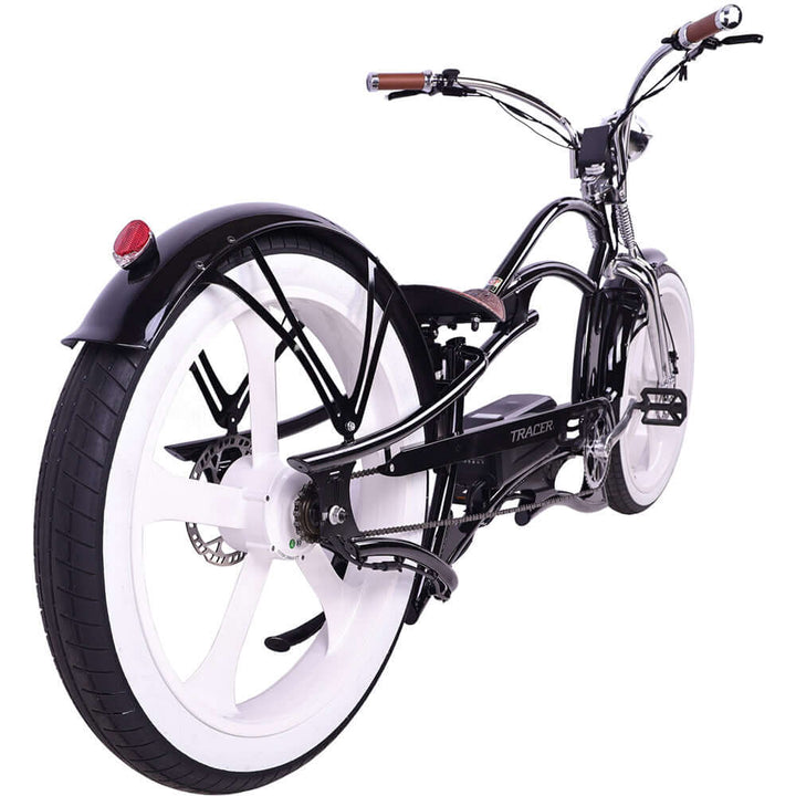 Tracer Raptor Pro DS 800W Stretch Cruiser, Chopper Fat Tire Electric Bike