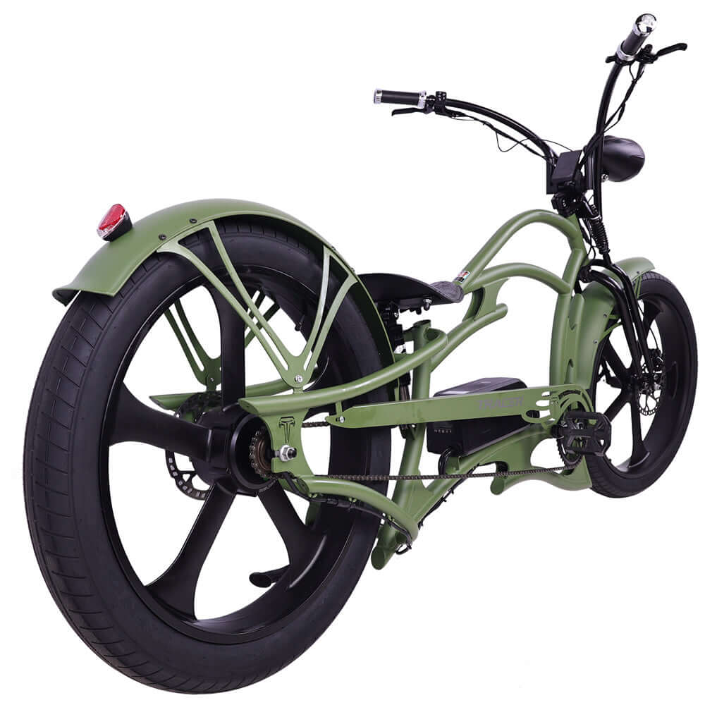 Tracer Raptor Pro DS 800W Stretch Cruiser, Chopper Fat Tire Electric Bike