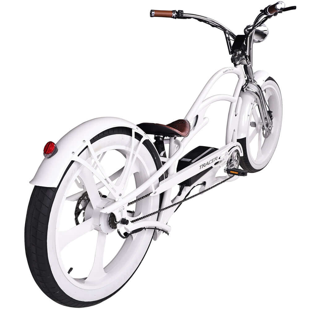 Tracer Raptor Pro DS 800W Stretch Cruiser, Chopper Fat Tire Electric Bike