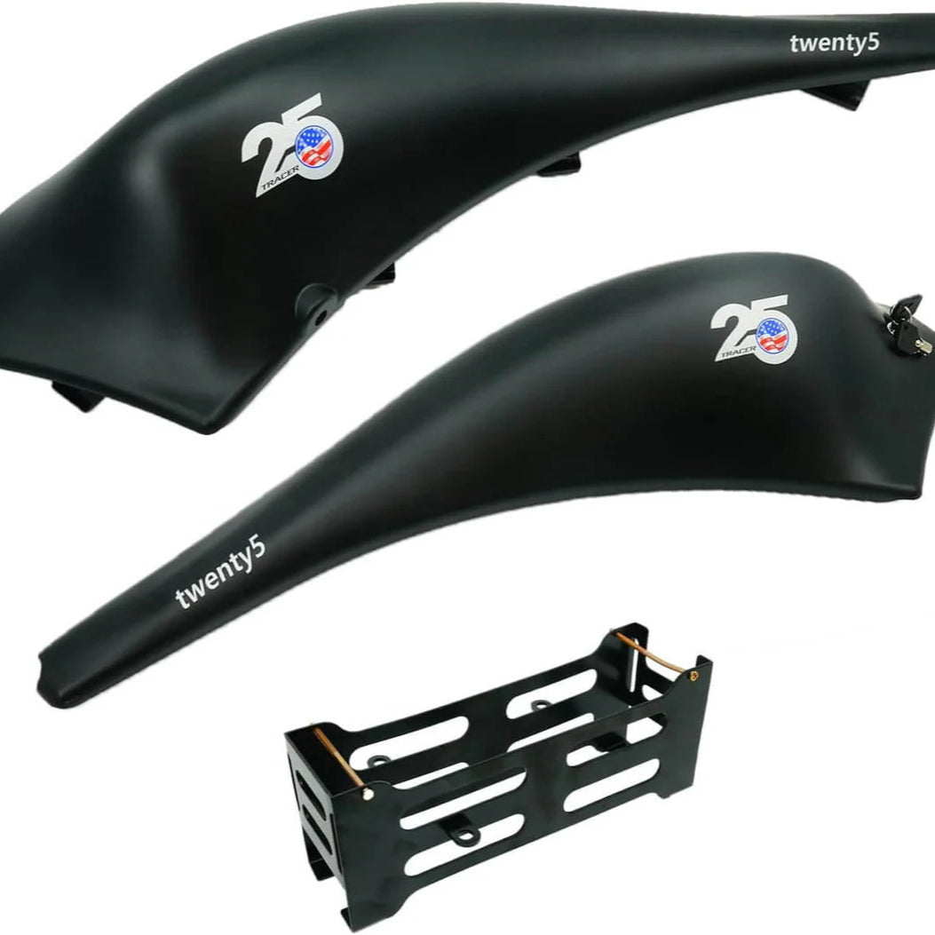 Tracer FM-Twenty5 E-Bike 26" Stretch Cruiser Steel Frame and Chain Guard for 26" x3.0, 4.0 Tire