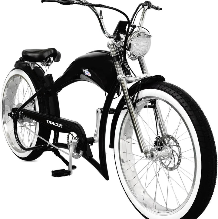 Tracer FM-Twenty5 E-Bike 26" Stretch Cruiser Steel Frame and Chain Guard for 26" x3.0, 4.0 Tire