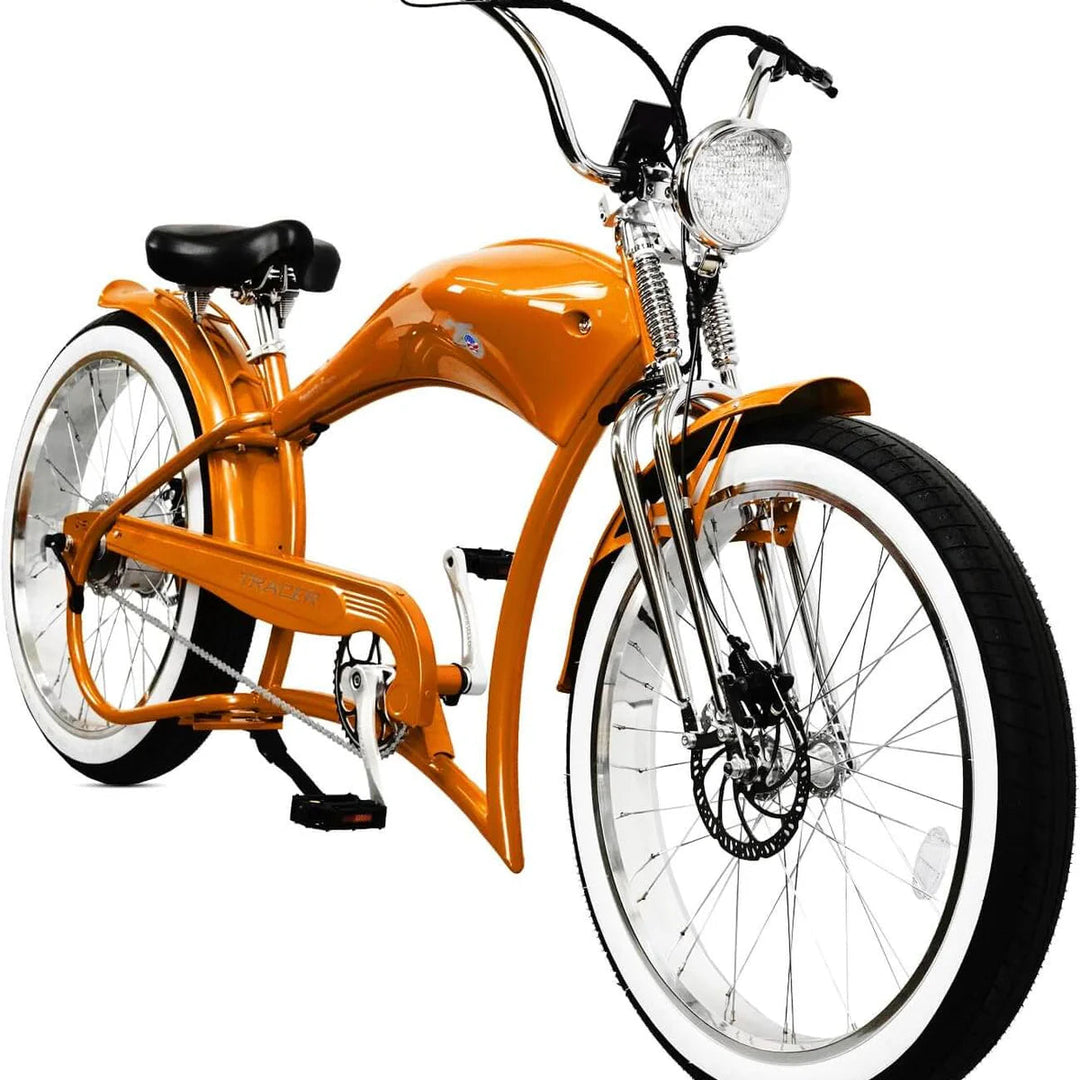 Tracer FM-Twenty5 E-Bike 26" Stretch Cruiser Steel Frame and Chain Guard for 26" x3.0, 4.0 Tire