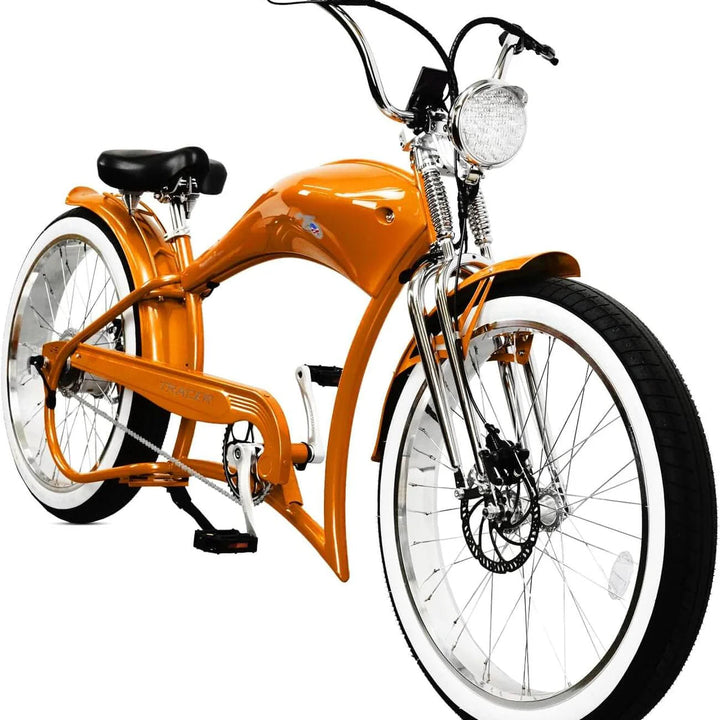 Tracer FM-Twenty5 E-Bike 26" Stretch Cruiser Steel Frame and Chain Guard for 26" x3.0, 4.0 Tire