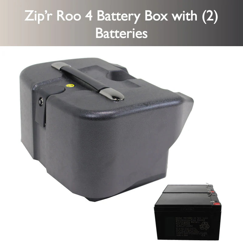Mobility Scooter Battery Box with (2) Batteries for Zipr Roo