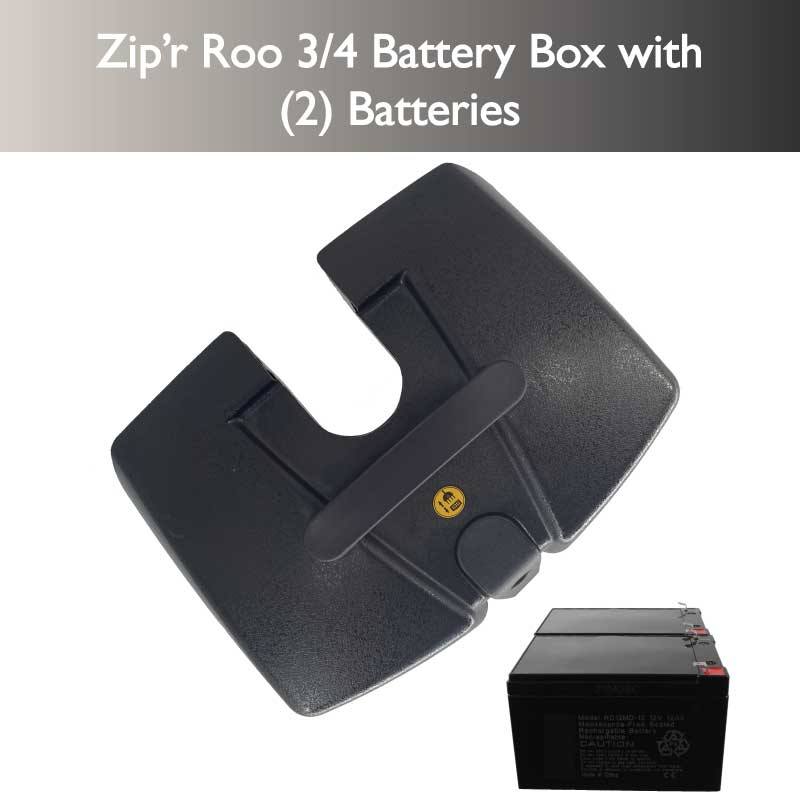 Mobility Scooter Battery Box with (2) Batteries for Zipr Roo