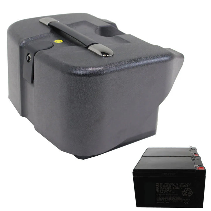 Mobility Scooter Battery Box with (2) Batteries for Zipr Roo