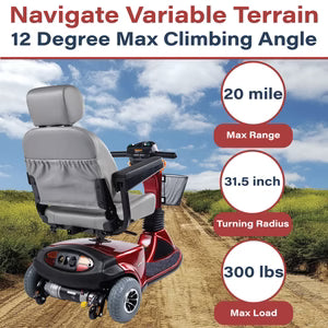Zip'r Breeze 3-Wheel Heavy Duty Mobility Scooter | 300 lbs Capacity, Long Range
