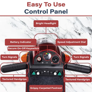 Zip'r Breeze 3-Wheel Heavy Duty Mobility Scooter | 300 lbs Capacity, Long Range