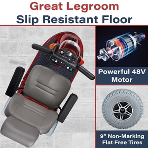 Zip'r Breeze 3-Wheel Heavy Duty Mobility Scooter | 300 lbs Capacity, Long Range