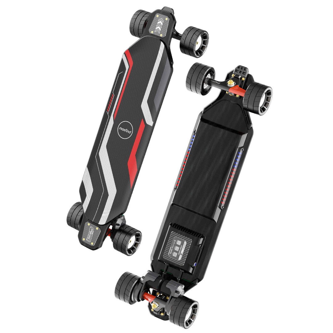 MAXFIND CYBER MAX| High Performance, Flexible Deck, RGB E-Skateboard