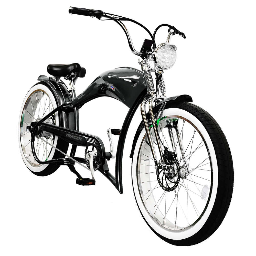 nostalgie elektrofahrrad Tracer Twenty5 DS 500W Dual Springer 26" Fat Tire, Retro Style Cruiser EBike