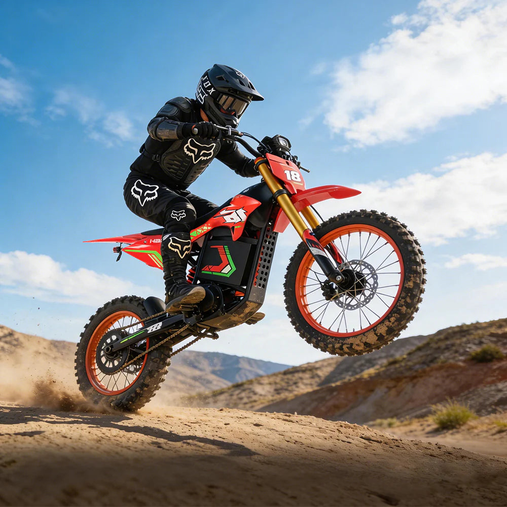 HappyRun F18 Electric Dirt Bike with Mid-Drive for Teens & Adults