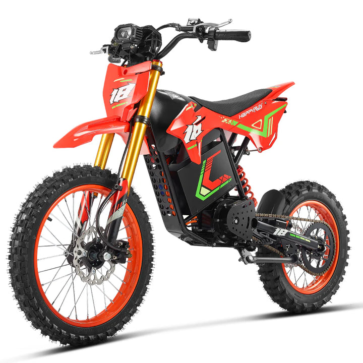 HappyRun F18 Electric Dirt Bike with Mid-Drive for Teens & Adults