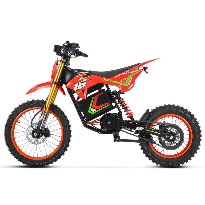 HappyRun F18 Electric Dirt Bike with Mid-Drive for Teens & Adults