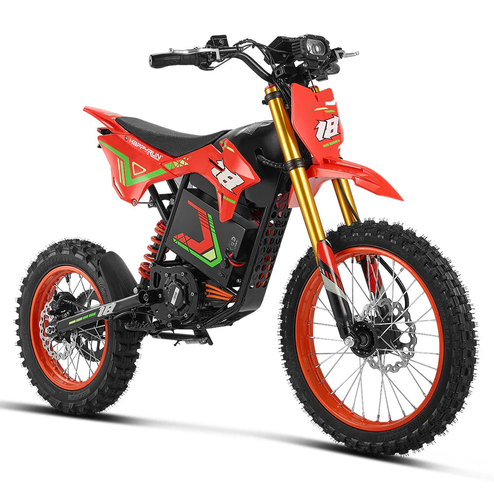HappyRun F18 Electric Dirt Bike with Mid-Drive for Teens & Adults