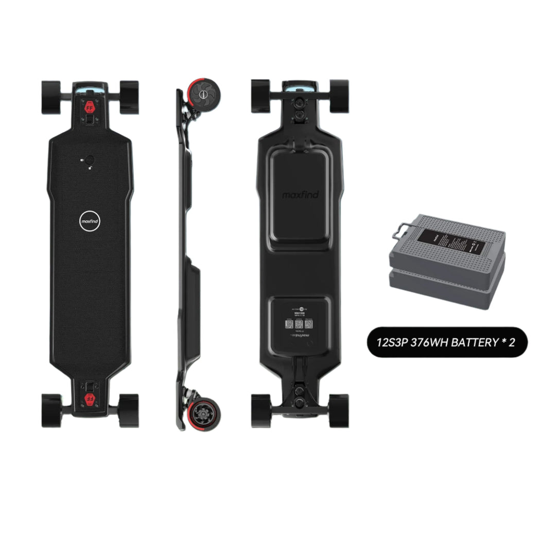 MAXFIND FF PRO| Dual 1000W Hub Motors, 28 MPH, 27 Miles E-Skateboard