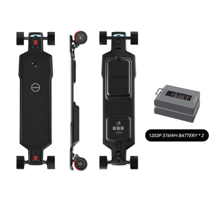 MAXFIND FF PRO| Dual 1000W Hub Motors, 28 MPH, 27 Miles E-Skateboard