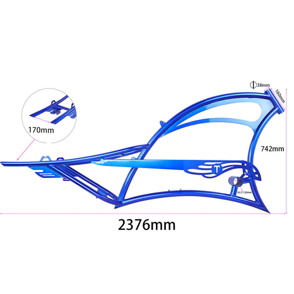 Tracer FM-Scorpion Pro DTS 26" Stretch Chopper Cruiser Over Size Steel Frame