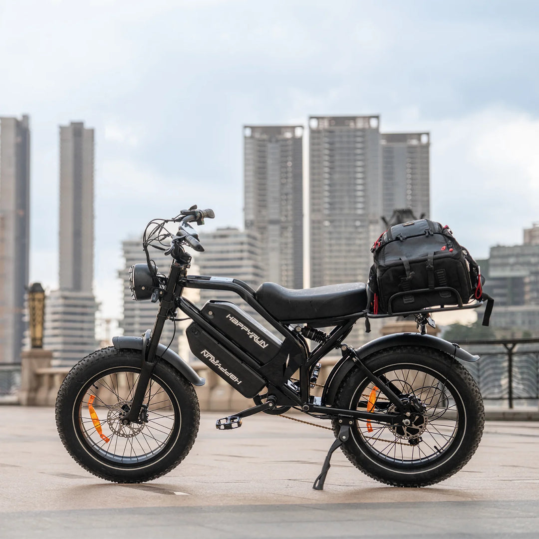 HappyRun G70 Full Suspension, Fat Tire,Two-Seater Fast E-Cargo Bike