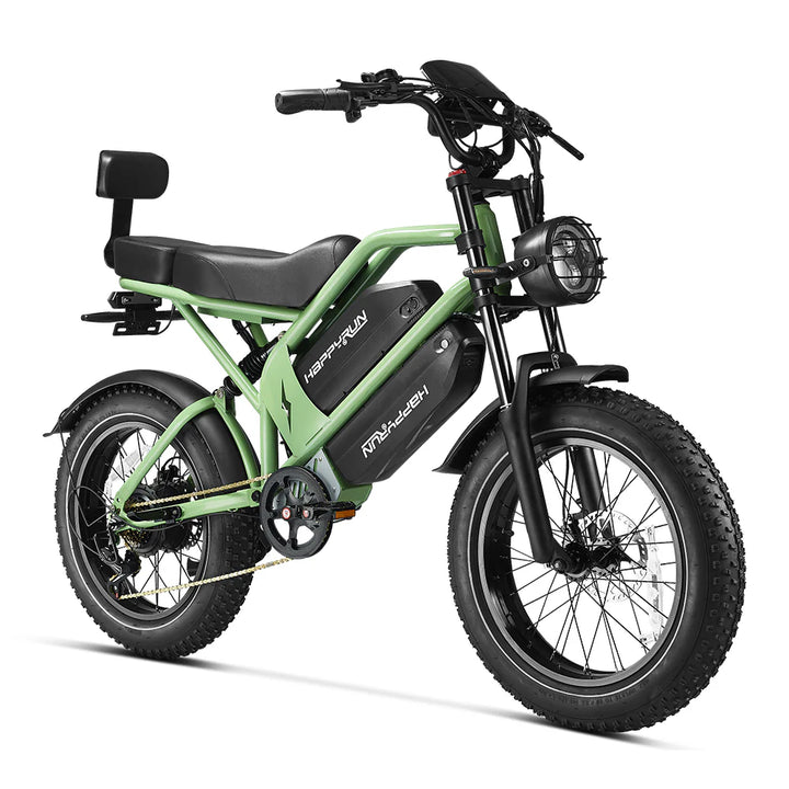 HappyRun G70 Full Suspension, Fat Tire,Two-Seater Fast E-Cargo Bike
