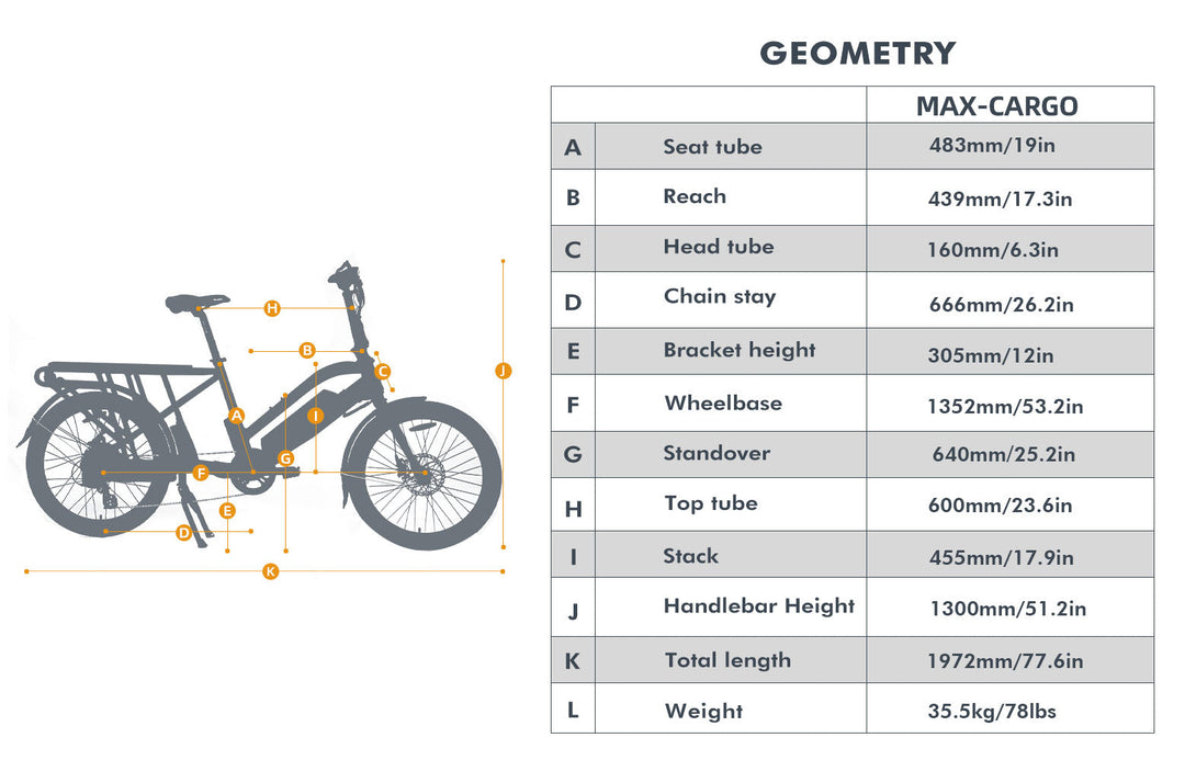 EUNORAU MAX-CARGO 2.0 Long Tail Cargo Ebike