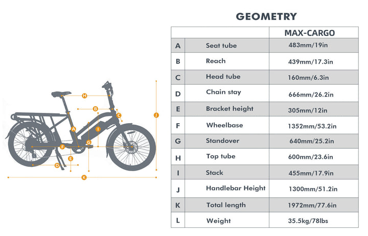 EUNORAU MAX-CARGO 2.0 Long Tail Cargo Ebike
