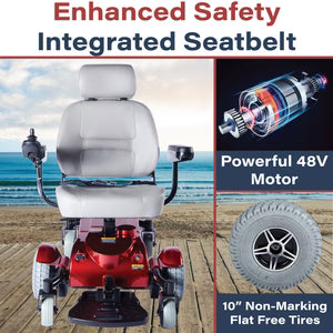 Zip’r Mantis Power Electric Wheelchair| 300 lbs Capacity, 15-Mile Range, 6-Wheel