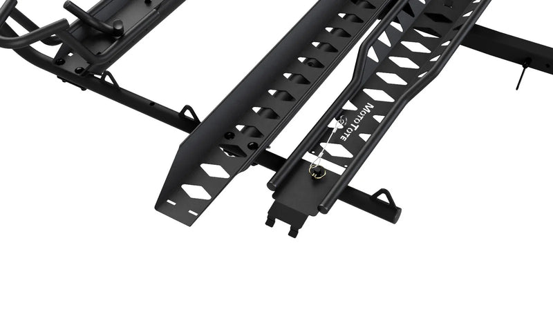 (2)   MaxHold   Tracks Two adjustable laser cut tracks with improved geometry offer unrivaled wedging and grip to secure a range of rear tire sizes up to 6" (152 mm) and adjust to a 62" (157 cm) wheelbase.