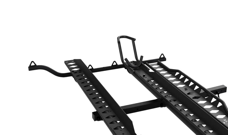 (2)   StableStop   Chocks Two adjustable tire mounts secure front tires up to 4.75" (120 mm), add lateral support, and hold the motorcycles upright while securing tie-downs.