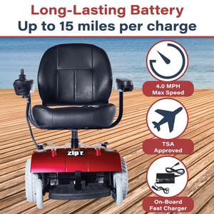 Zip’r PC Power Electric Wheelchair| 300 Lb Capacity, 15 Mile Range, Disassembles