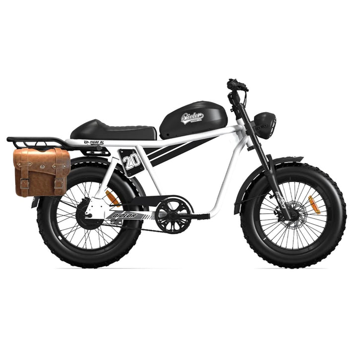 Qiolor| Tiger RL Cafe Racer Style, 28MPH, 400lb Cap Fat Tire E-Moped