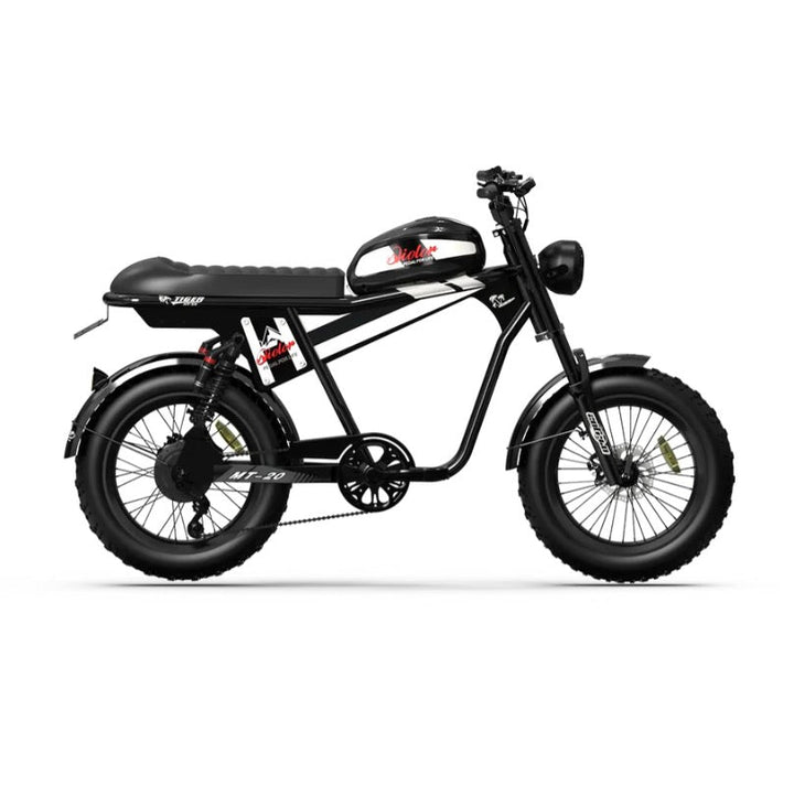 Qiolor| Tiger Plus Cafe Racer Style, 26MPH, 400lb Cap Fat Tire E-Moped