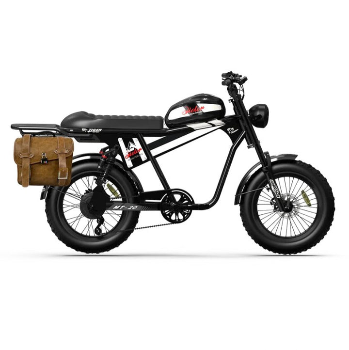 Qiolor| Tiger Plus Cafe Racer Style, 26MPH, 400lb Cap Fat Tire E-Moped