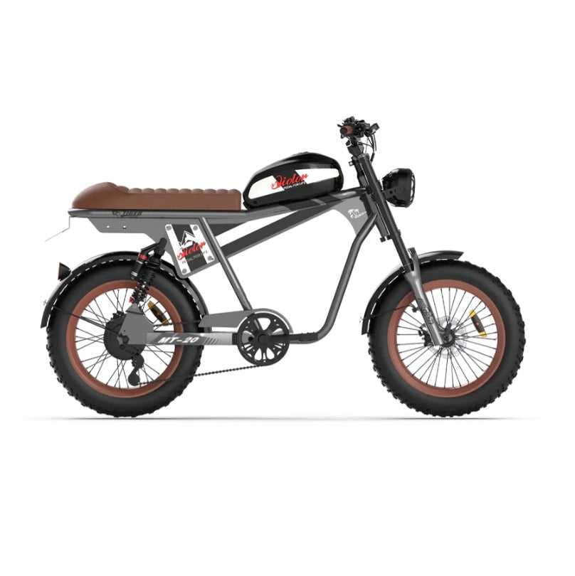 Qiolor| Tiger Plus Cafe Racer Style, 26MPH, 400lb Cap Fat Tire E-Moped